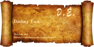 Daday Éva névjegykártya